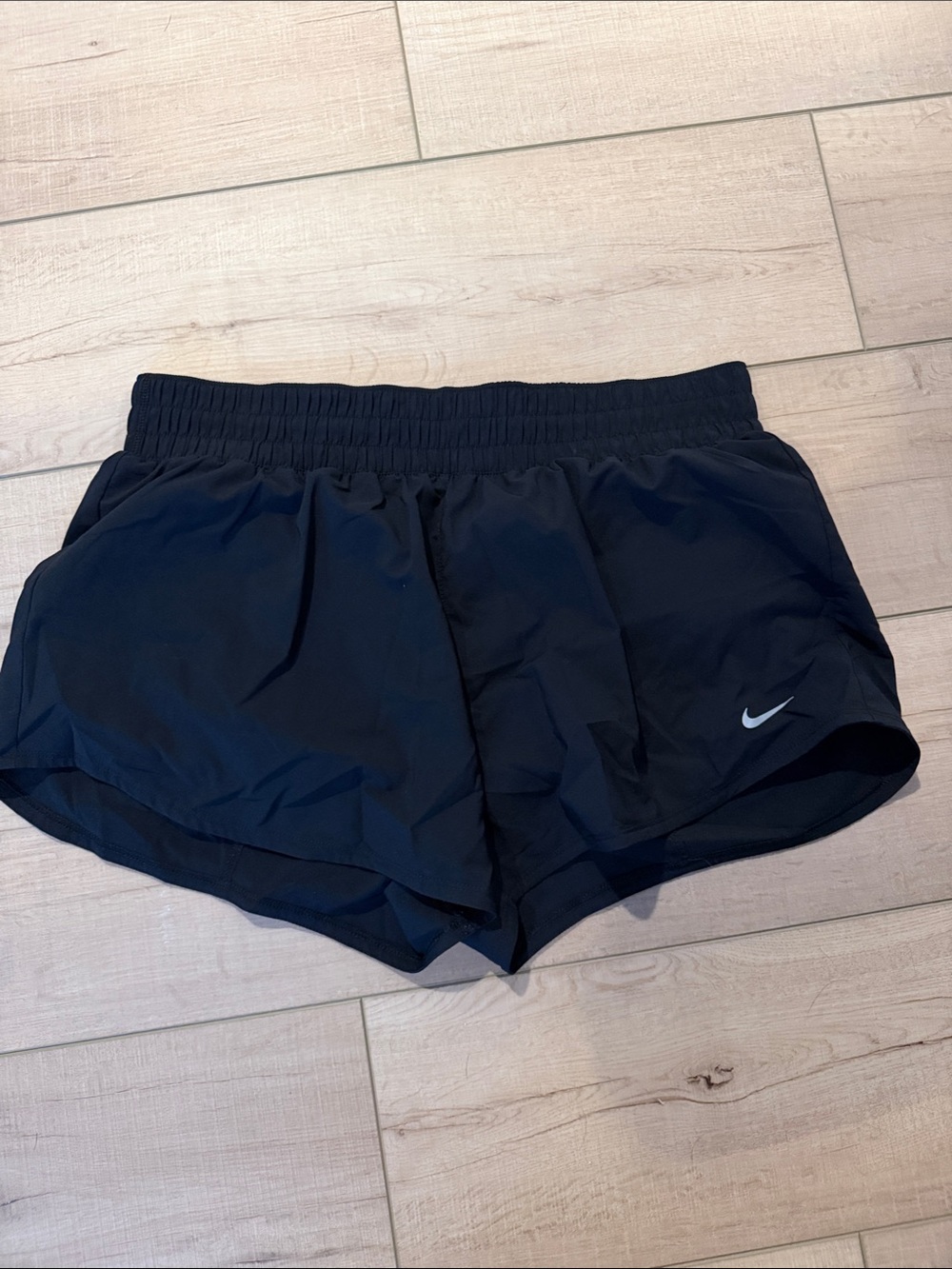 Nike Black Women's Athletic Shorts with White Swoosh